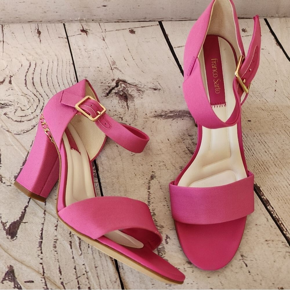 New Franco Sarto Ofelia Ankle Strap Block Heel Sandals - 9.5 NWOB